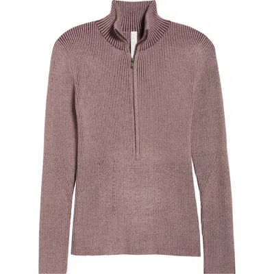 Zella Après Ski Half Zip Rib Sweater In Red