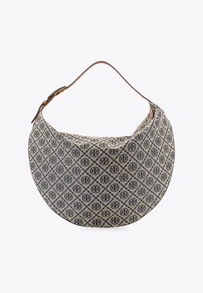 Tory Burch T Monogram Balloon Jacquard Fabric Shoulder Bag In Blue