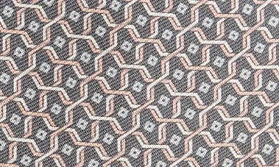 Canali Geometric Silk Tie In Brown