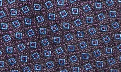 Canali Geometric Silk Tie In Blue