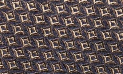 Canali Geometric Pattern Silk Jacquard Tie In Green