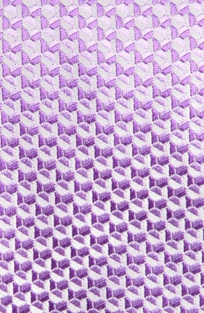 Canali Geometric Silk Tie In Pink