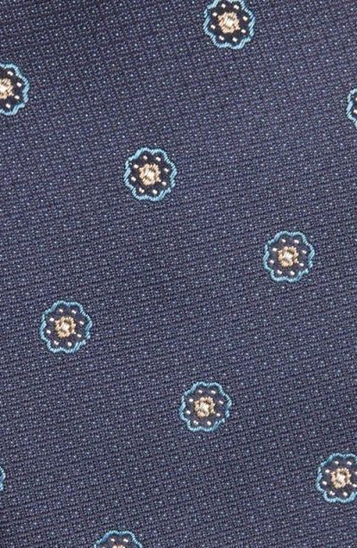 Canali Small Medallion Silk Tie In Blue
