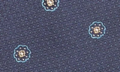 Canali Small Medallion Silk Tie In Blue