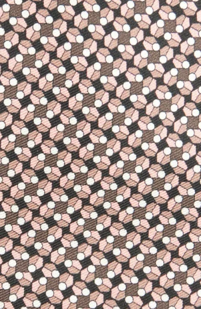 Canali Geometric Silk Tie In Gold