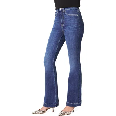 Spanx Redefine High Rise Flare Jeans In Medium Indigo In Blue