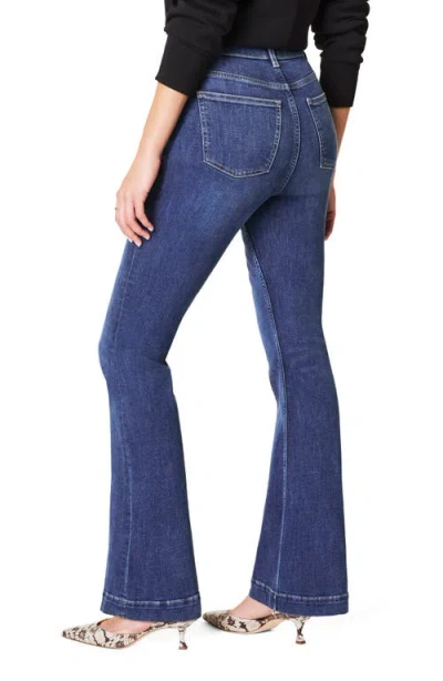 Spanx Redefine High Rise Flare Jeans In Medium Indigo In Blue