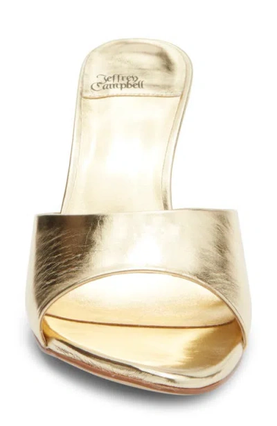 Jeffrey Campbell Agent Slide Sandal In Gold