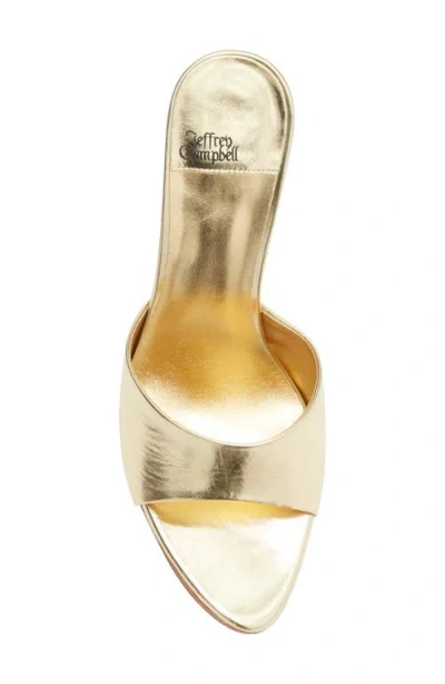 Jeffrey Campbell Agent Slide Sandal In Gold