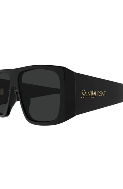 Saint Laurent Eyewear Rectangular Frame Sunglasses In Black