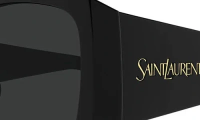 Saint Laurent Eyewear Rectangular Frame Sunglasses In Black