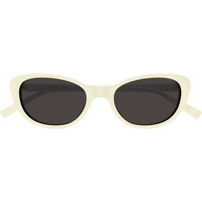 Saint Laurent 52mm Acetate Cat-eye Sunglasses In White