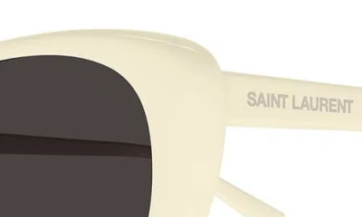 Saint Laurent 52mm Acetate Cat-eye Sunglasses In White