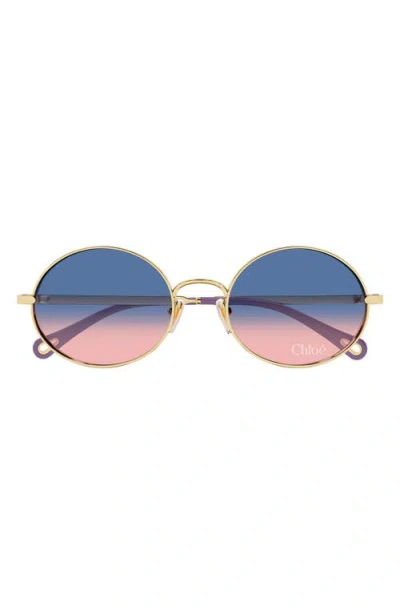 Chloé 55mm Gradient Round Sunglasses In Multi