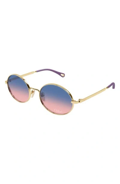 Chloé 55mm Gradient Round Sunglasses In Multi