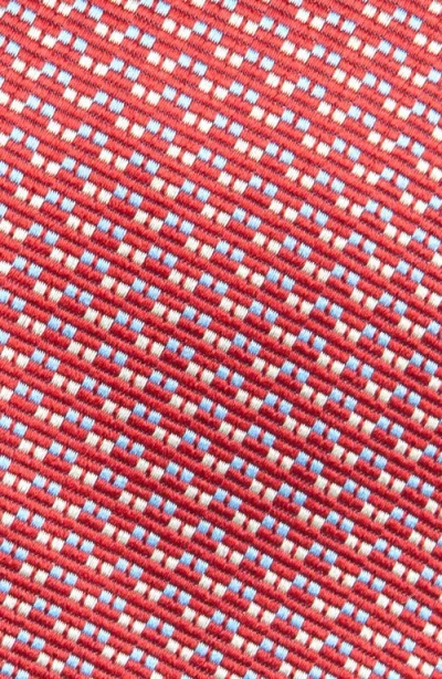 David Donahue Geometric Pattern Silk Jacquard Tie In Red