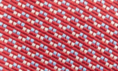 David Donahue Geometric Pattern Silk Jacquard Tie In Red