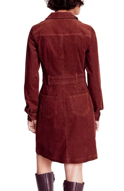 Boden Long Sleeve Corduroy Shirtdress In Red