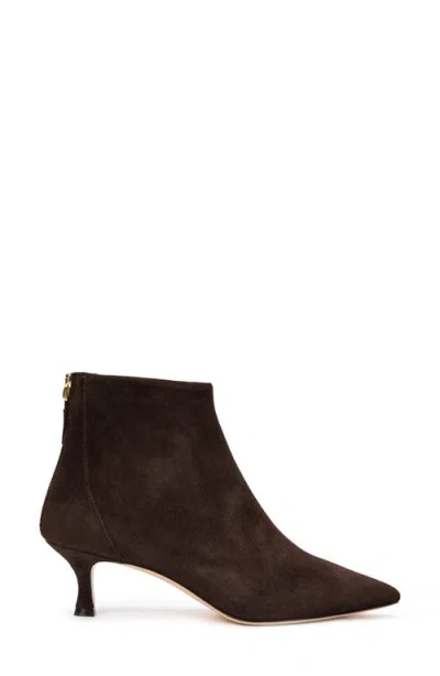 Bruno Magli Francesca Pointed Toe Kitten Heel Bootie In Brown