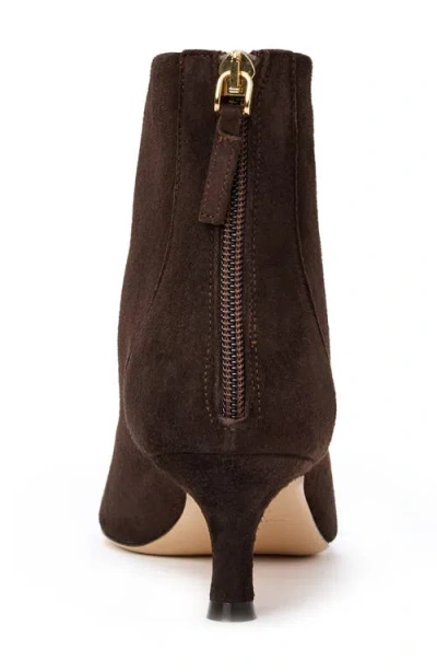 Bruno Magli Francesca Pointed Toe Kitten Heel Bootie In Brown
