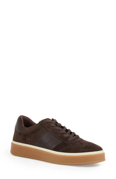Reiss Chocolate Suede Low-top Trainers In Brown