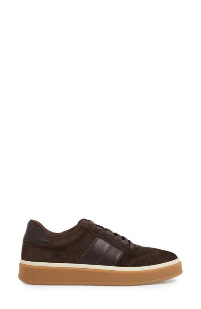 Reiss Chocolate Suede Low-top Trainers In Brown