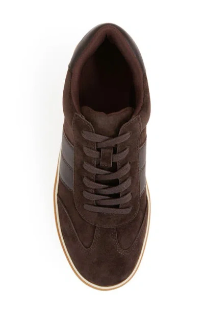Reiss Chocolate Suede Low-top Trainers In Brown