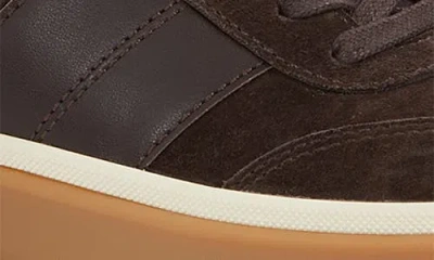 Reiss Chocolate Suede Low-top Trainers In Brown