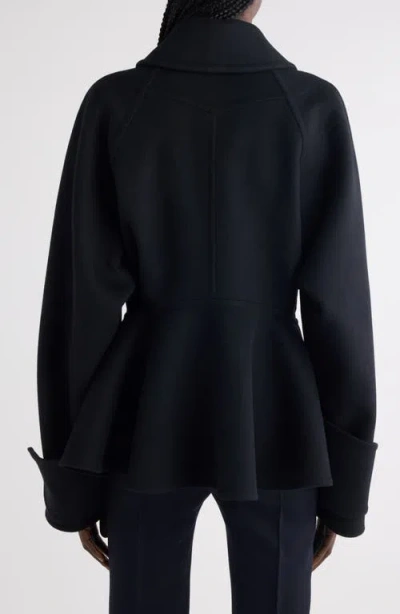Chloé Double Breasted Wool Peplum Jacket In Black