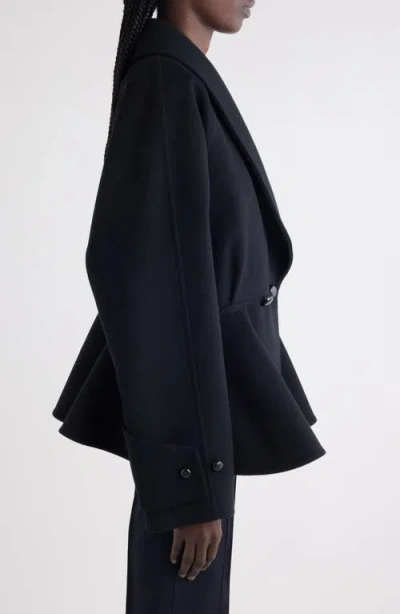 Chloé Double Breasted Wool Peplum Jacket In Black