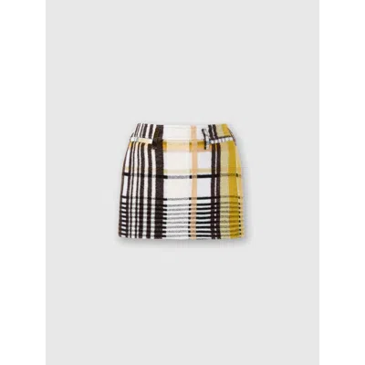 Missoni Mini Skirt With Pockets And Check Pattern In White