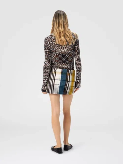 Missoni Mini Skirt With Pockets And Check Pattern In White