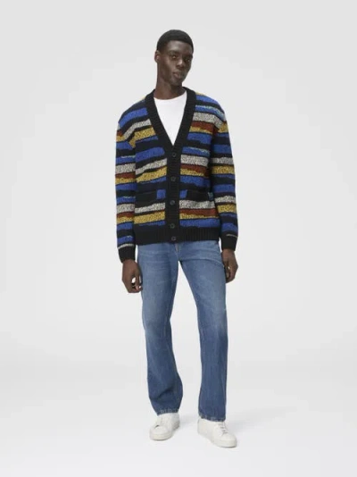 Missoni Cardigan Aus Reiner Wolle Mit Intarsienmuster In Blue