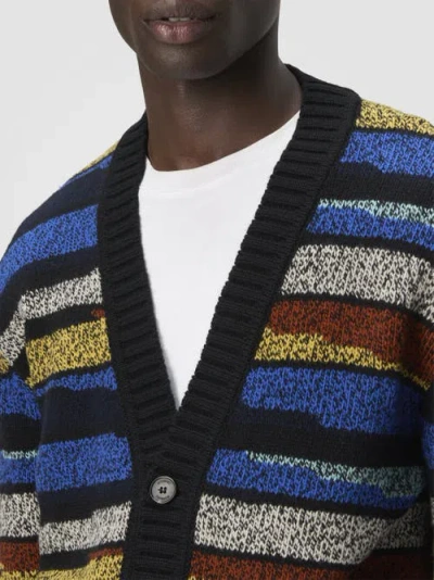 Missoni Cardigan Aus Reiner Wolle Mit Intarsienmuster In Blue