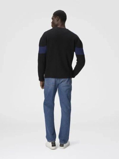 Missoni Cardigan Aus Reiner Wolle Mit Flammen- Und Zickzackeinsätzen In Blue