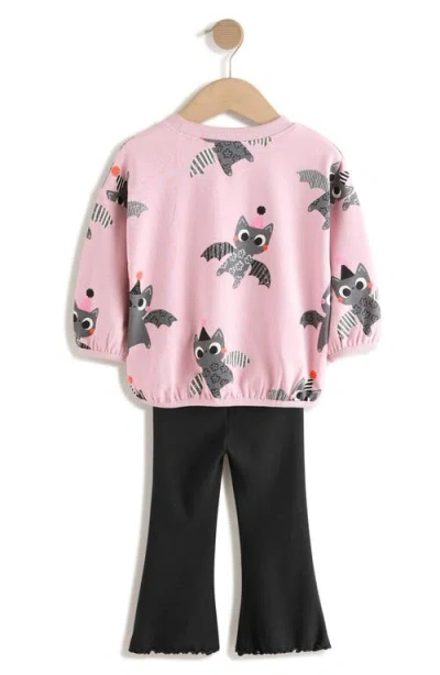 Next Kids' Bat Print Graphic Sweatshirt & Flare Leggings Set In Multi