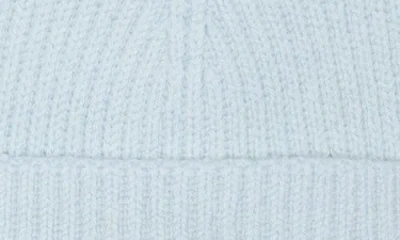 Rag & Bone Blake Logo Patch Wool Blend Rib Beanie In Blue