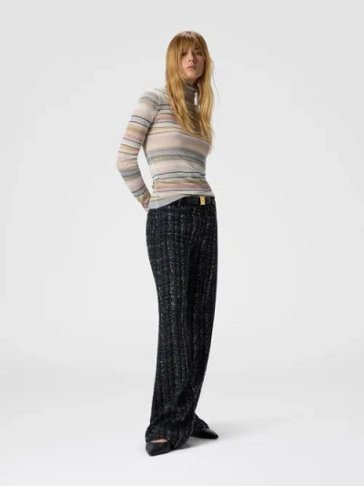 Missoni Tailored Check And Wave Pattern Trousers In Blue
