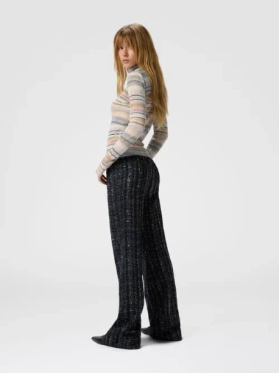 Missoni Tailored Check And Wave Pattern Trousers In Blue