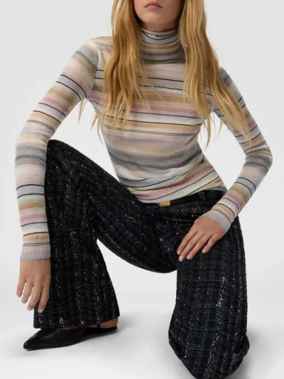 Missoni Tailored Check And Wave Pattern Trousers In Blue