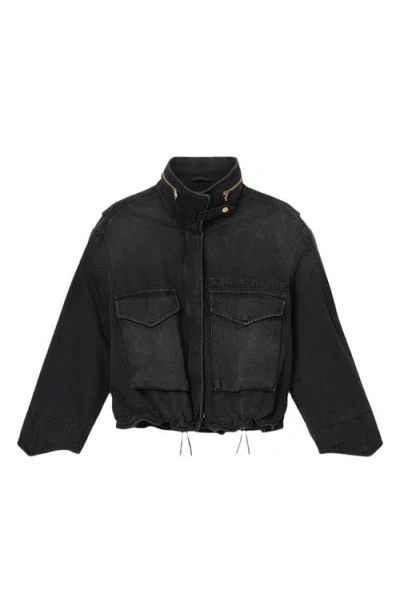 Allsaints Clasy Denim Zip Jacket In Black