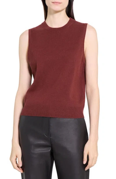 Theory Cashmere Knit Shell Top In Red