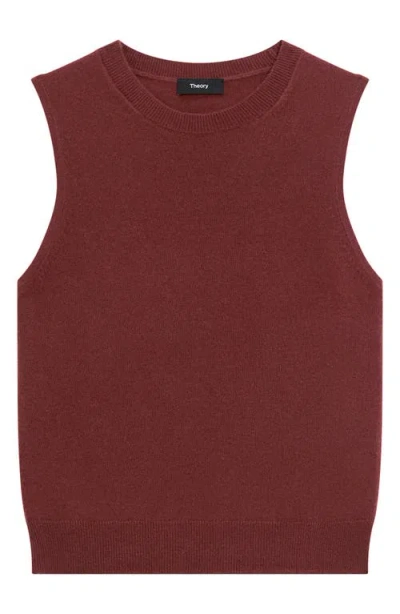Theory Cashmere Knit Shell Top In Red
