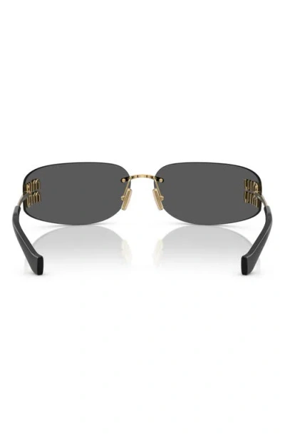 Miu Miu 75mm Oversize Rectangular Wrap Sunglasses In Black