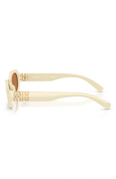 Miu Miu Oval-frame Sunglasses In Neutral
