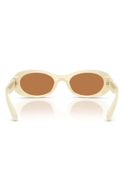 Miu Miu Oval-frame Sunglasses In Neutral