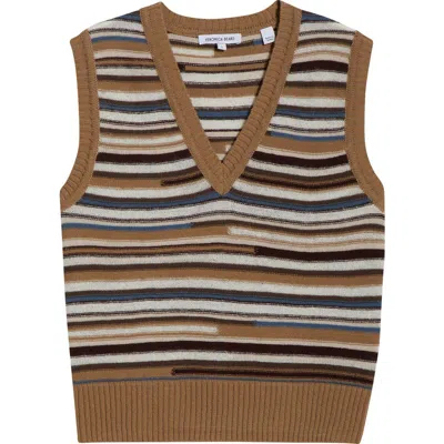 Veronica Beard Helenka Wool Sweater Vest In Dark Acorn Multi In Brown