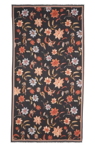 Echo Autumn Floral Fringe Scarf In Multi