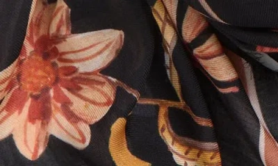 Echo Autumn Floral Fringe Scarf In Multi