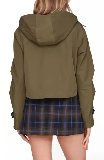 Avec Les Filles Women's Cropped Oversized Anorak Jacket In Green